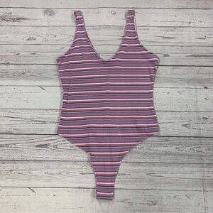 Wild Fable Purple Striped Tank Body Suit